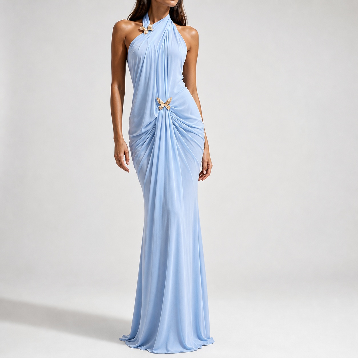 Maxi Dress Halter - فستان ماكسي أنيق للنساء بدون أكتاف
