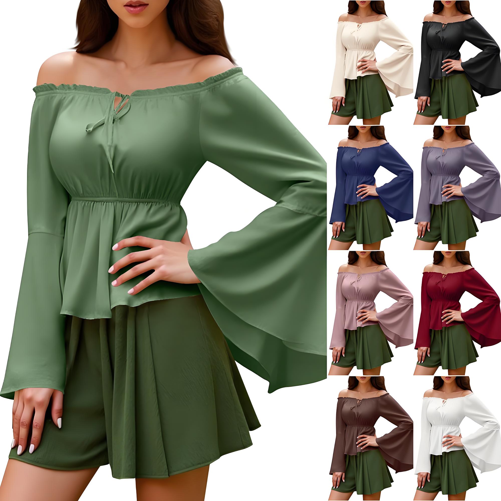 Blouse Off Shoulder - بلوزة عصر النهضة الفلاحين بلوزات غير