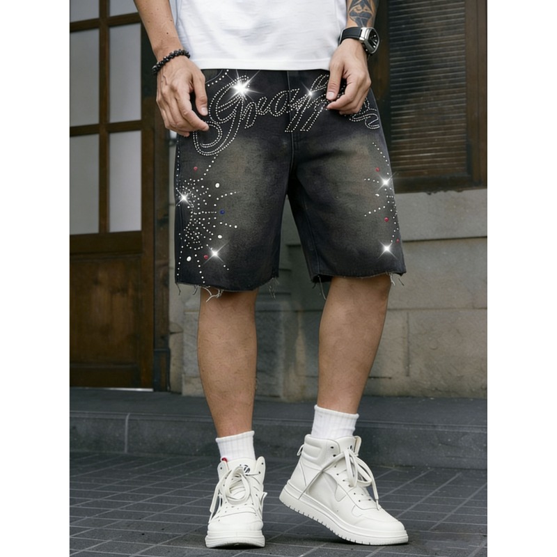 شورت جينز رجالي أمريكي غير مطا - مراجعة Shorts Denim Frayed وسعره
