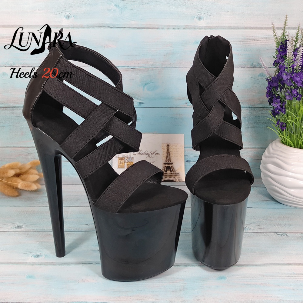 صنادل نسائية بكعب عالٍ 20 سم/8 - مراجعة Sandal Strappy Heeled وسعره