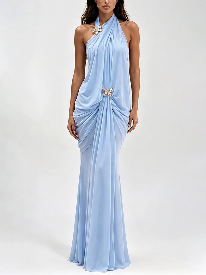 فستان ماكسي أنيق للنساء بدون أ - مراجعة Maxi Dress Halter وسعره