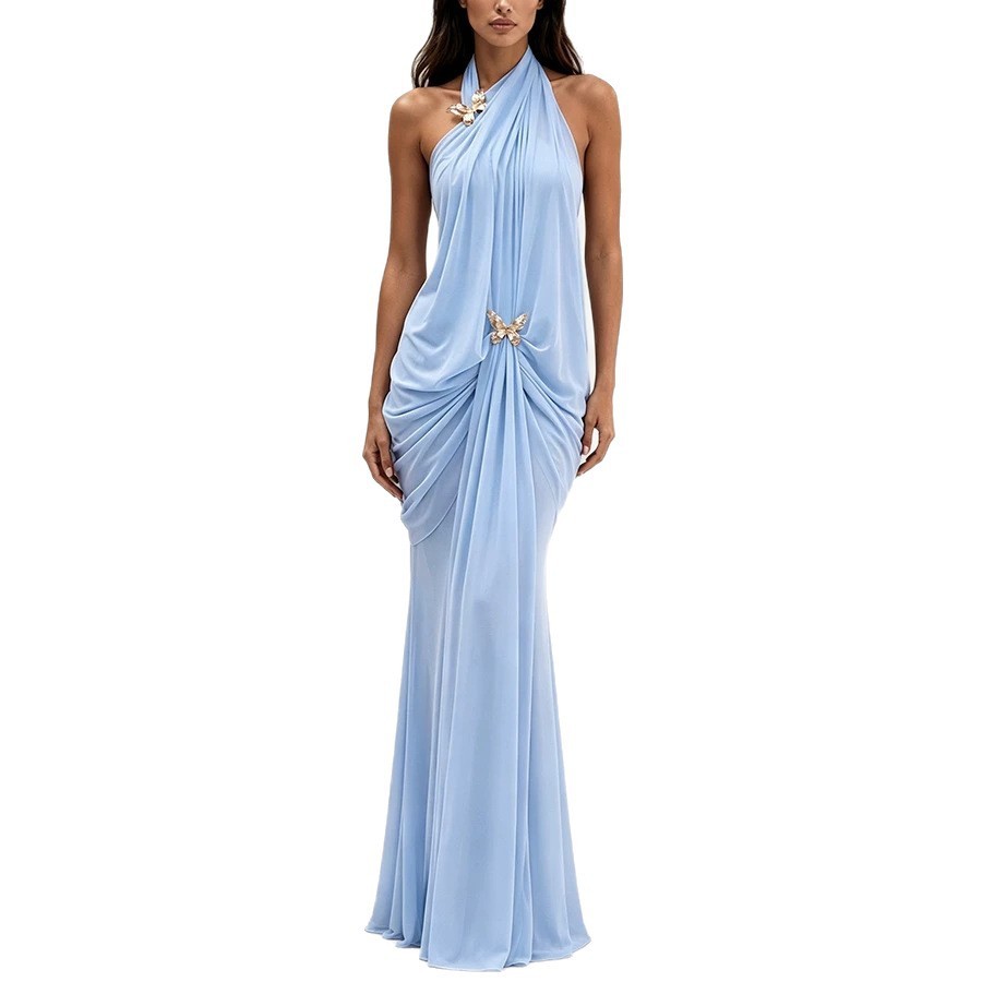 فستان ماكسي أنيق للنساء بدون أ - مراجعة Maxi Dress Halter وسعره