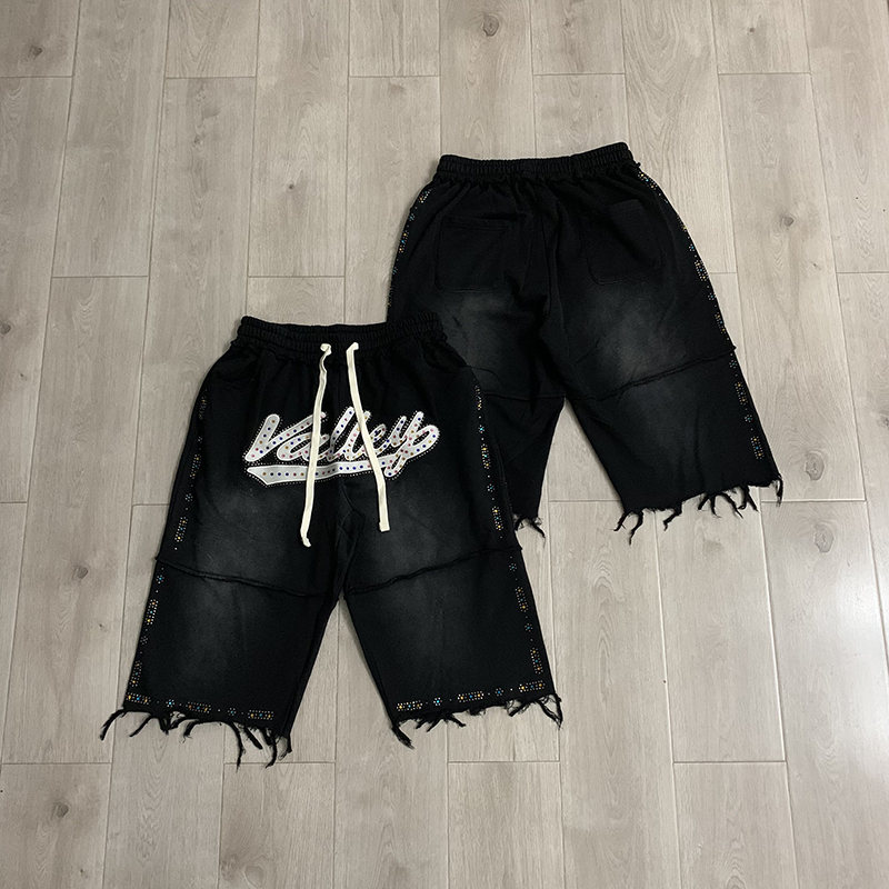 شورت رجالي أسود كاجوال من VALL - مراجعة Shorts Denim Frayed وسعره