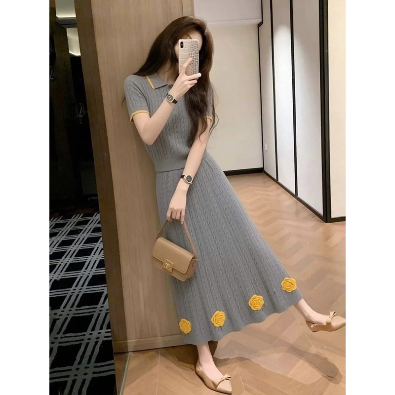 طقم نسائي من قطعتين بنقشة زهور - مراجعة Midi Skirt Floral وسعره