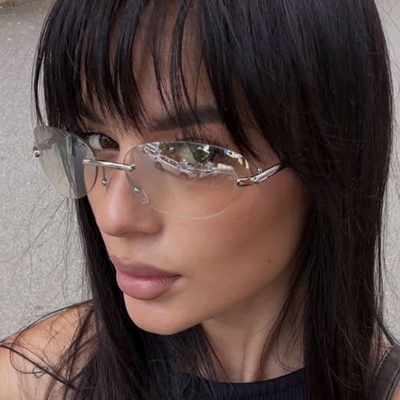 نظارات شمسية بيضاوية بدون إطار - مراجعة Sunglasses Cat Eye وسعره