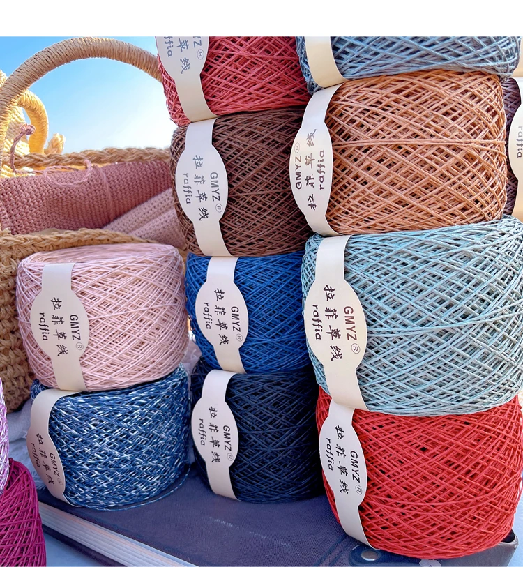 خيط رفيا ياباني قابل للغسل بطو - مراجعة Crochet Bag Raffia وسعره